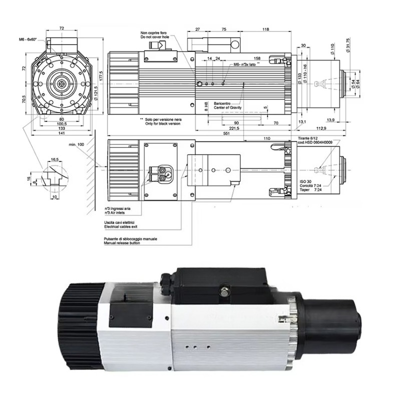 Motor Spindle Baja ISO30 9kW d - Woodworking Machinery For Sale ulasan dan harga